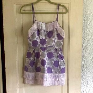 Vintage floral fringe dress